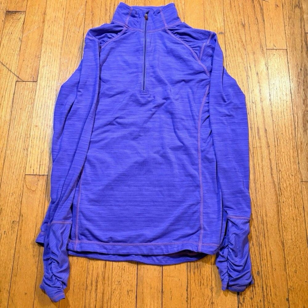 Kirkland Womens Purple Quarter Zip Athletic Top Small Running Gym